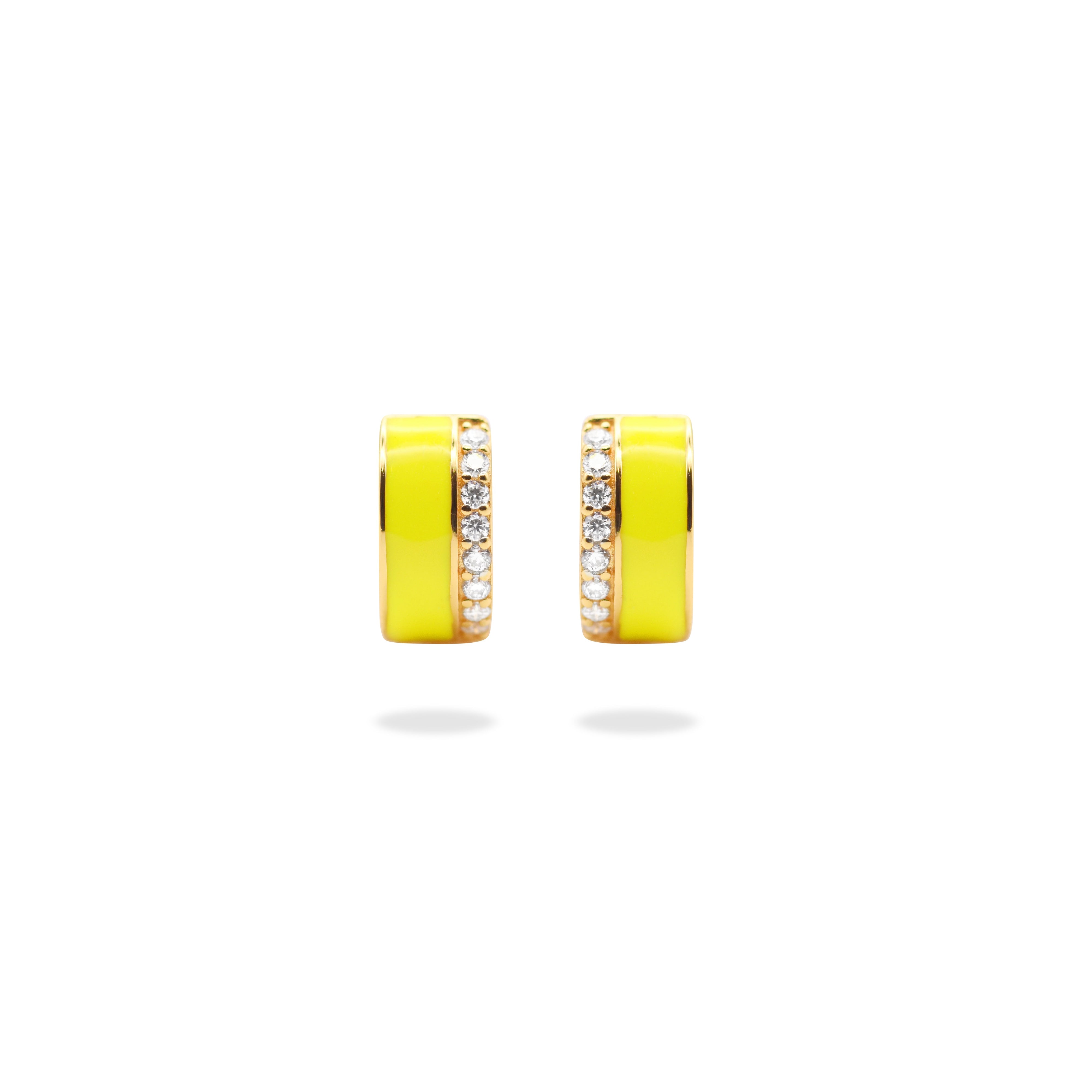 Enamel Moissanite Earring.