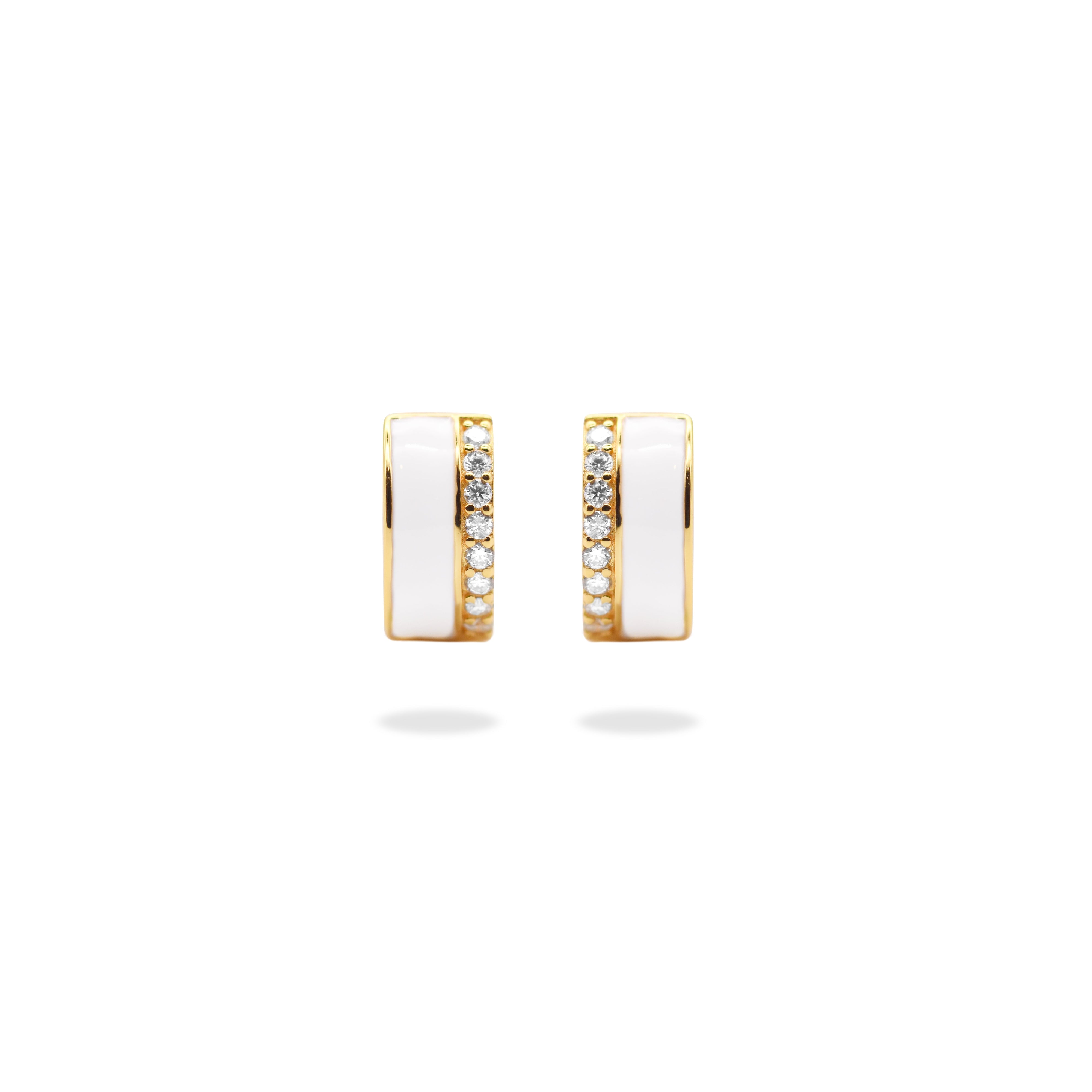 Enamel Moissanite Earring.