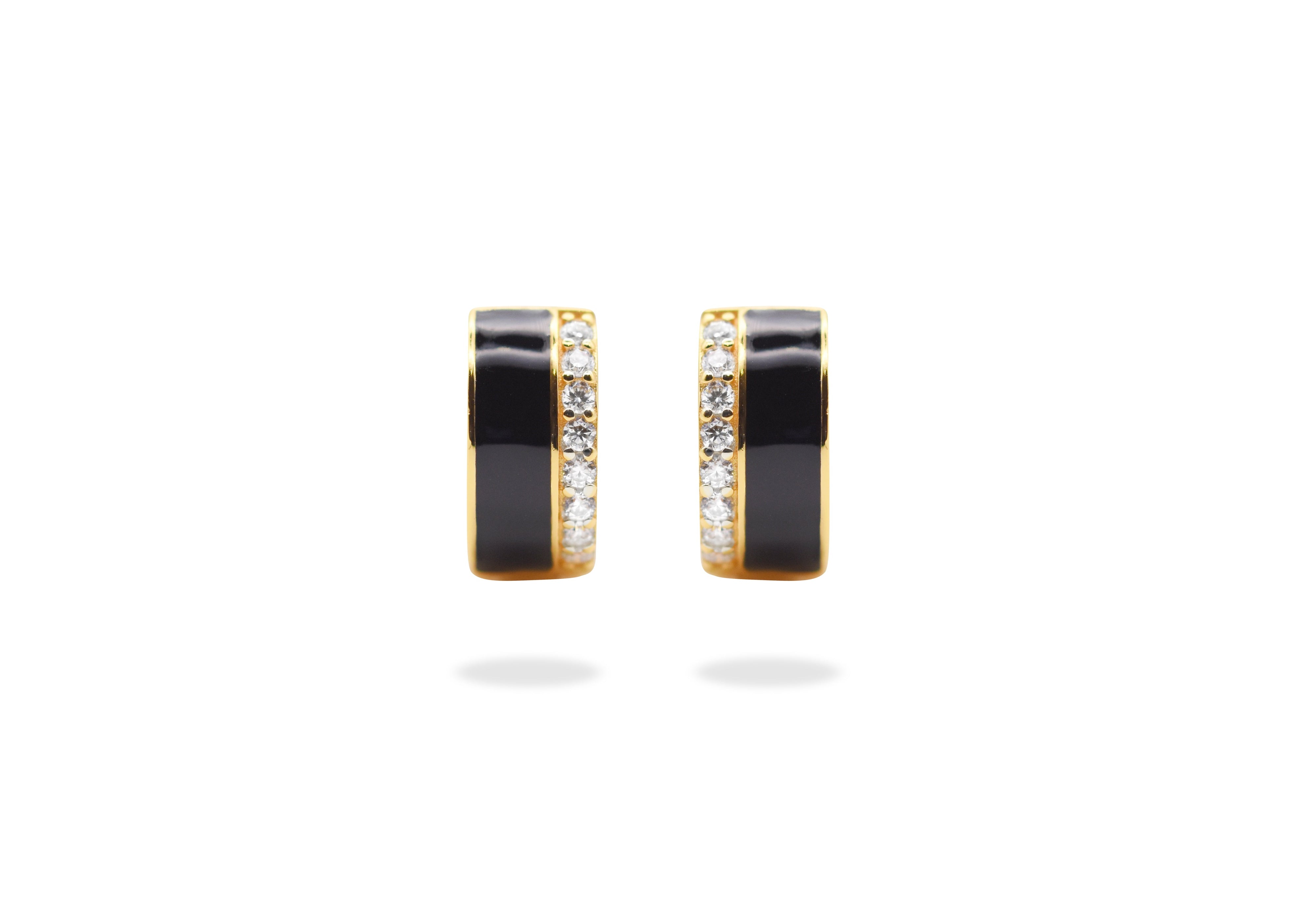 Enamel Moissanite Earring.