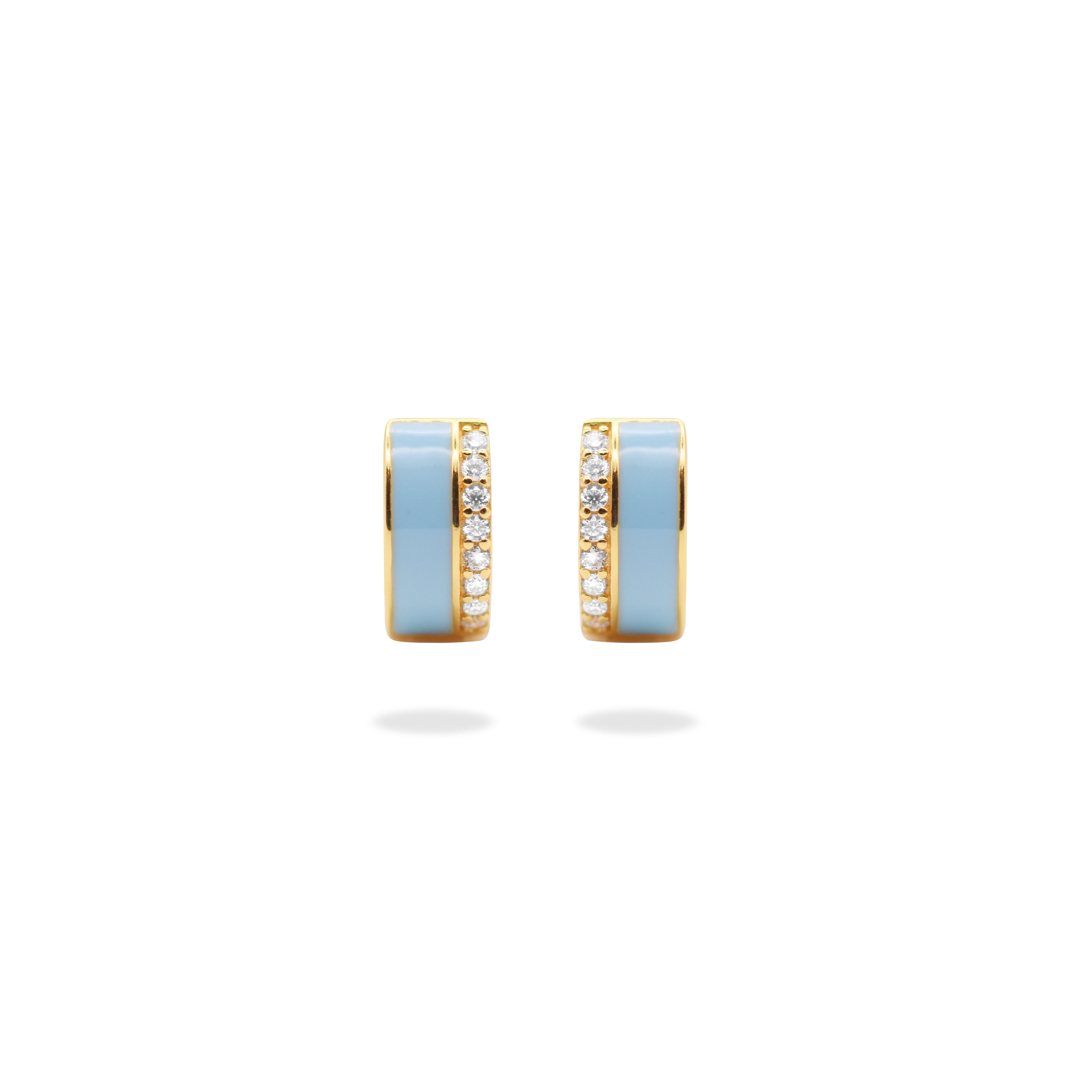 Enamel Moissanite Earring.