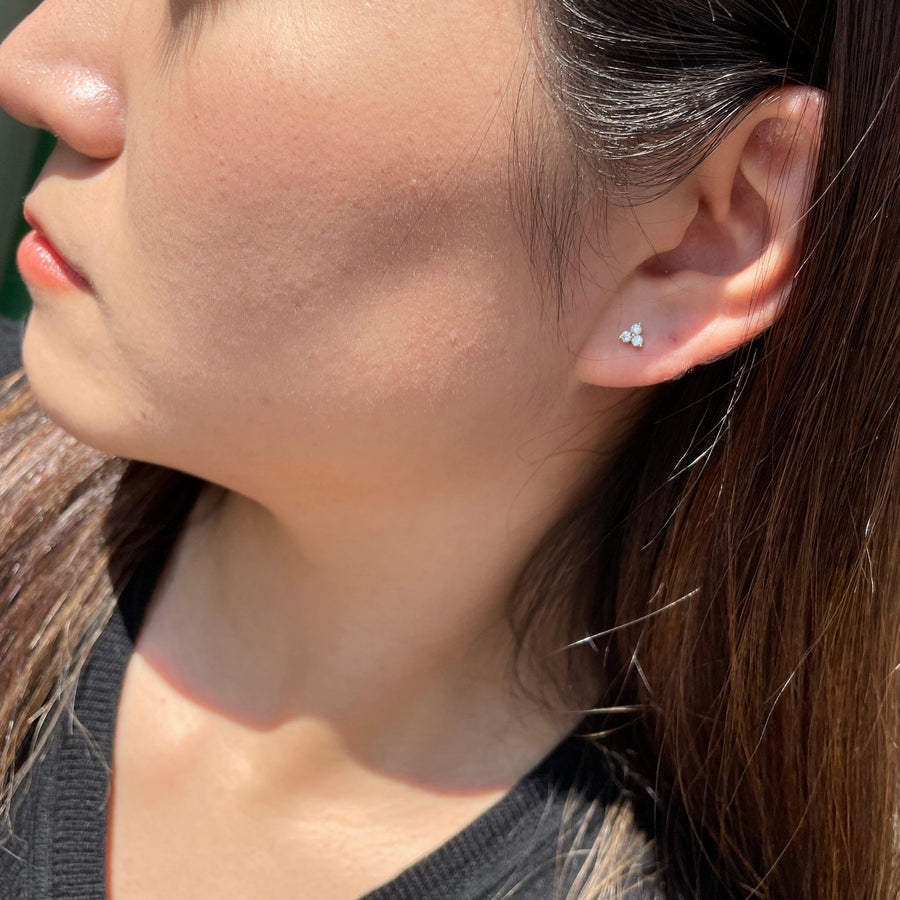 three stone earrings