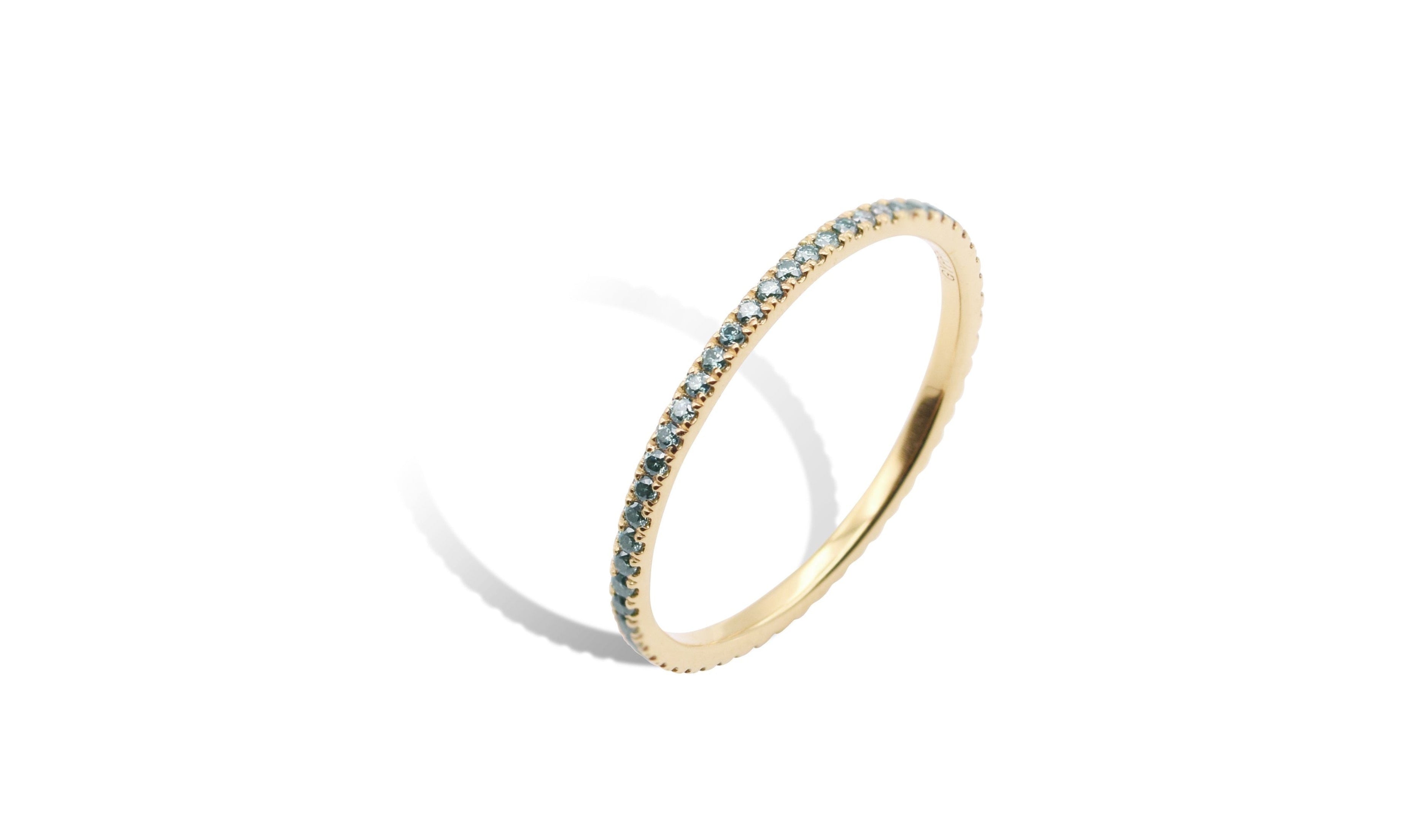 FULL ETERNITY RING 1 with Green Moissanite.