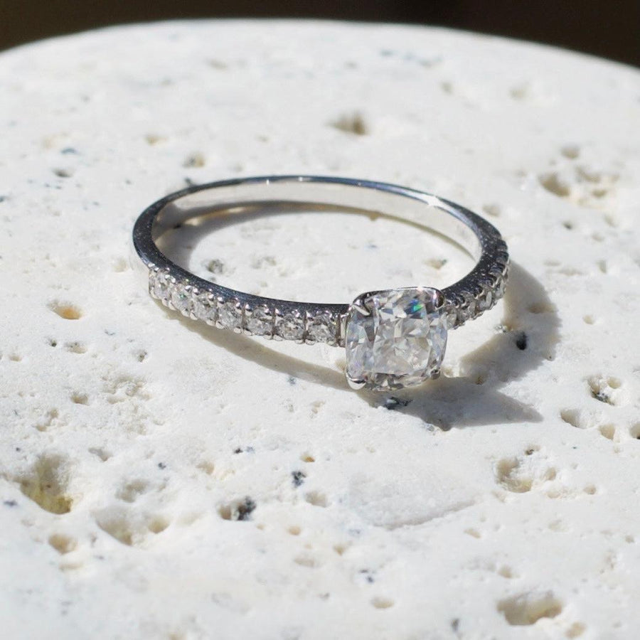 Cushion cut half eternity ring 0.6ct