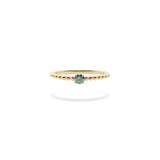 Moissanite Grano Ring with Green Moissanite.