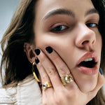 Archaic Mural Moissanite Ring.