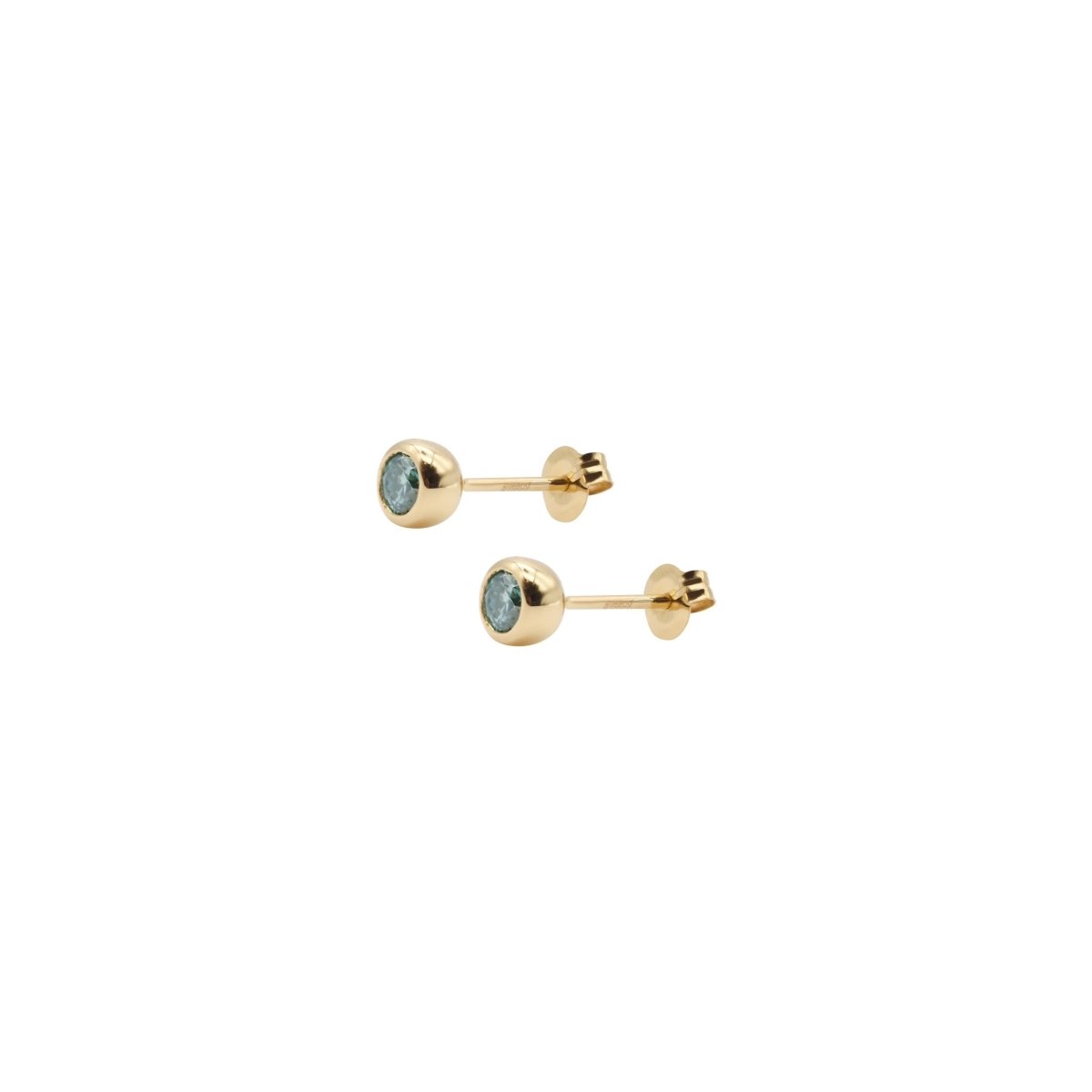 Bezel Pierce with Green Moissanite.