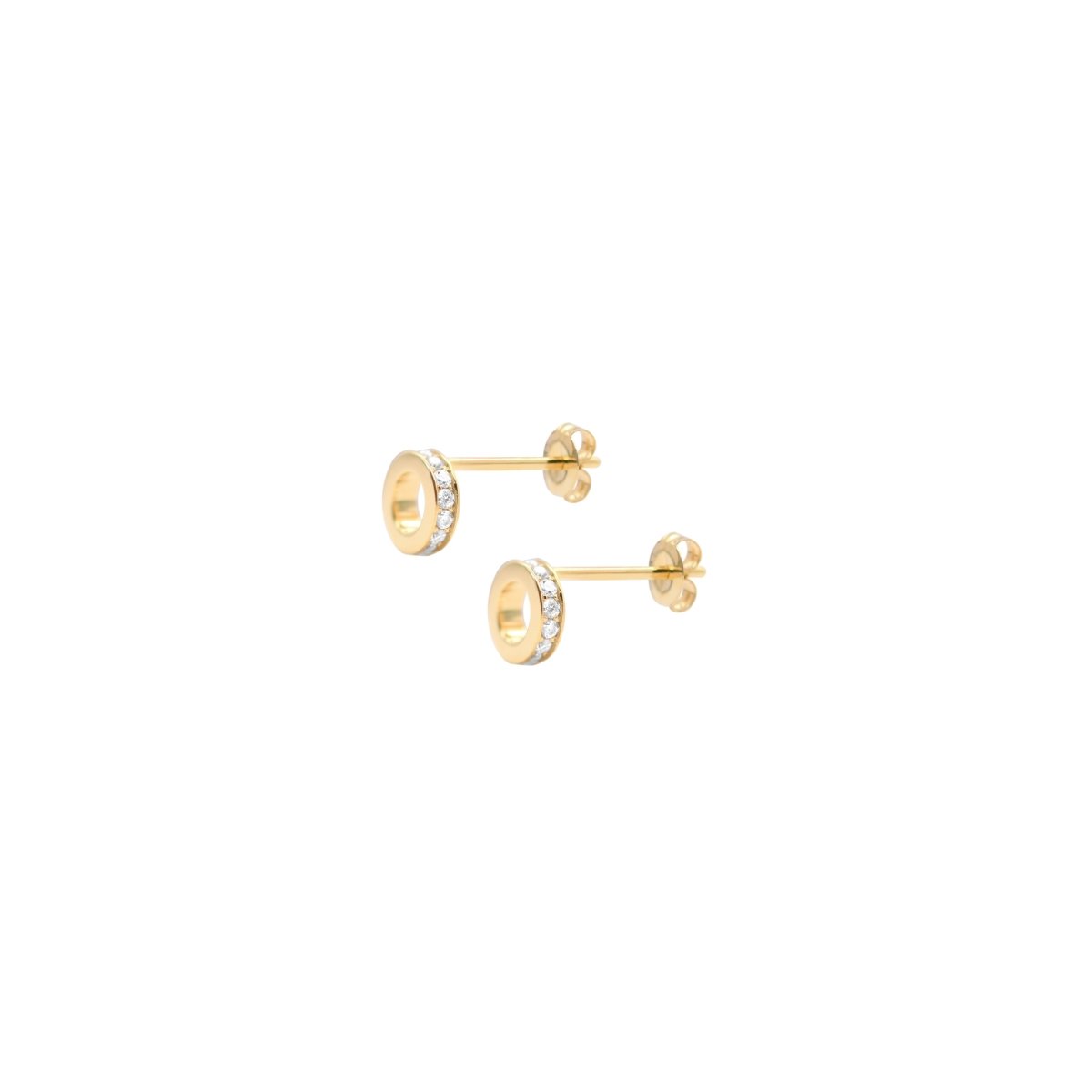 Circle hole pop earring.