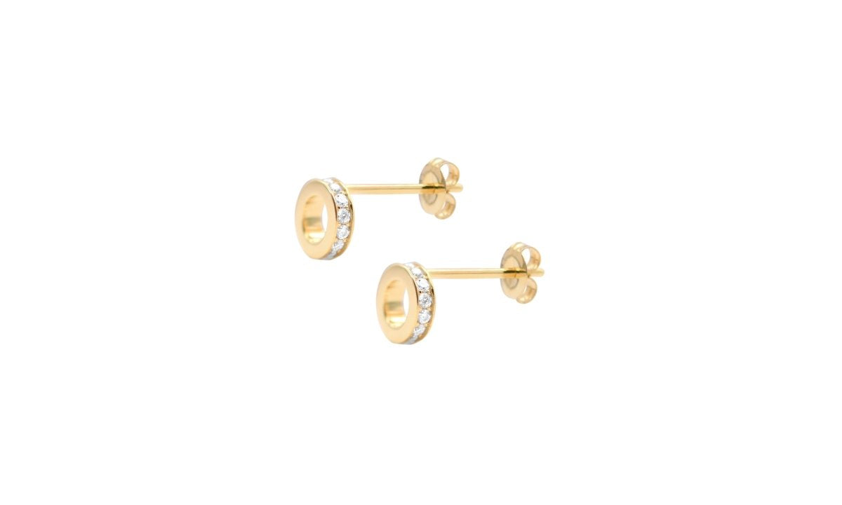Circle hole pop earring.