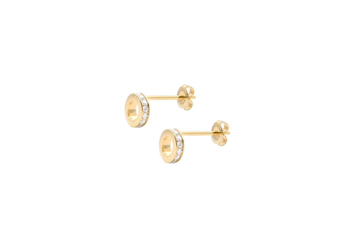 Circle hole pop earring.