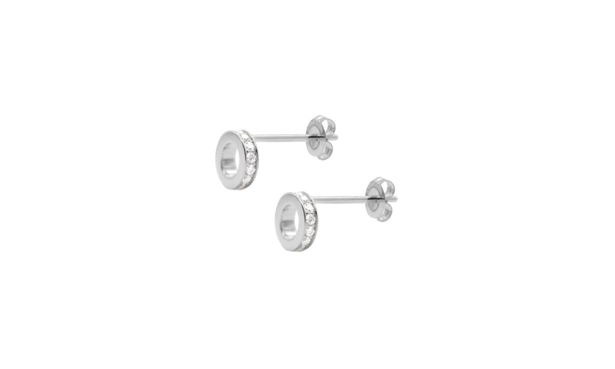 Circle hole pop earring.