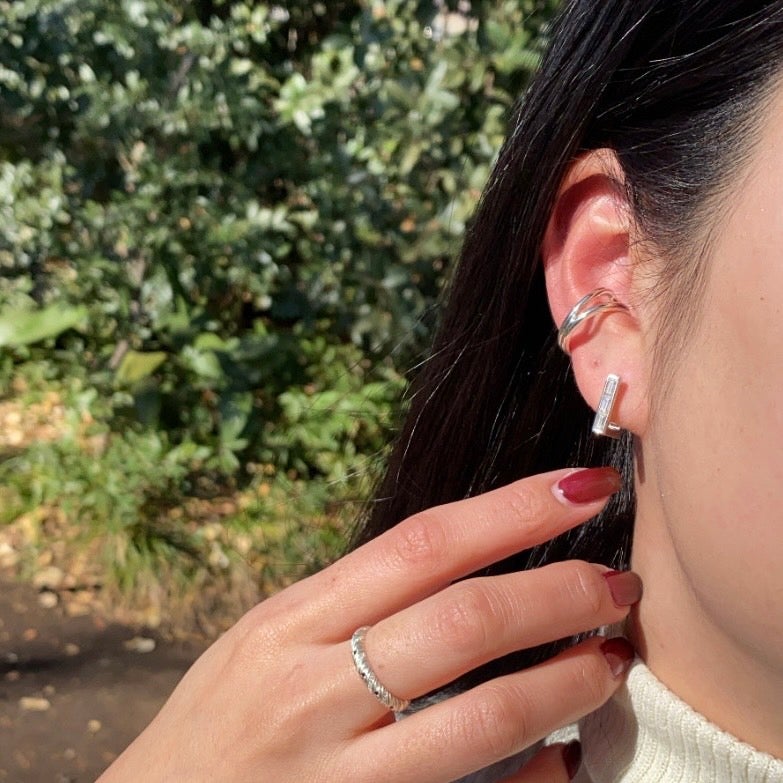 Double recta ear-cuff-イヤーカフ-GYPPHY｜モアサナイトジュエリー