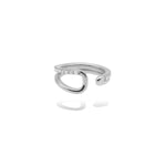 Double recta moissanite ear-cuff.