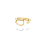 Double recta moissanite ear-cuff.