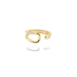 Double recta moissanite ear-cuff.