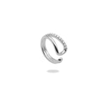 Double recta moissanite ear-cuff.