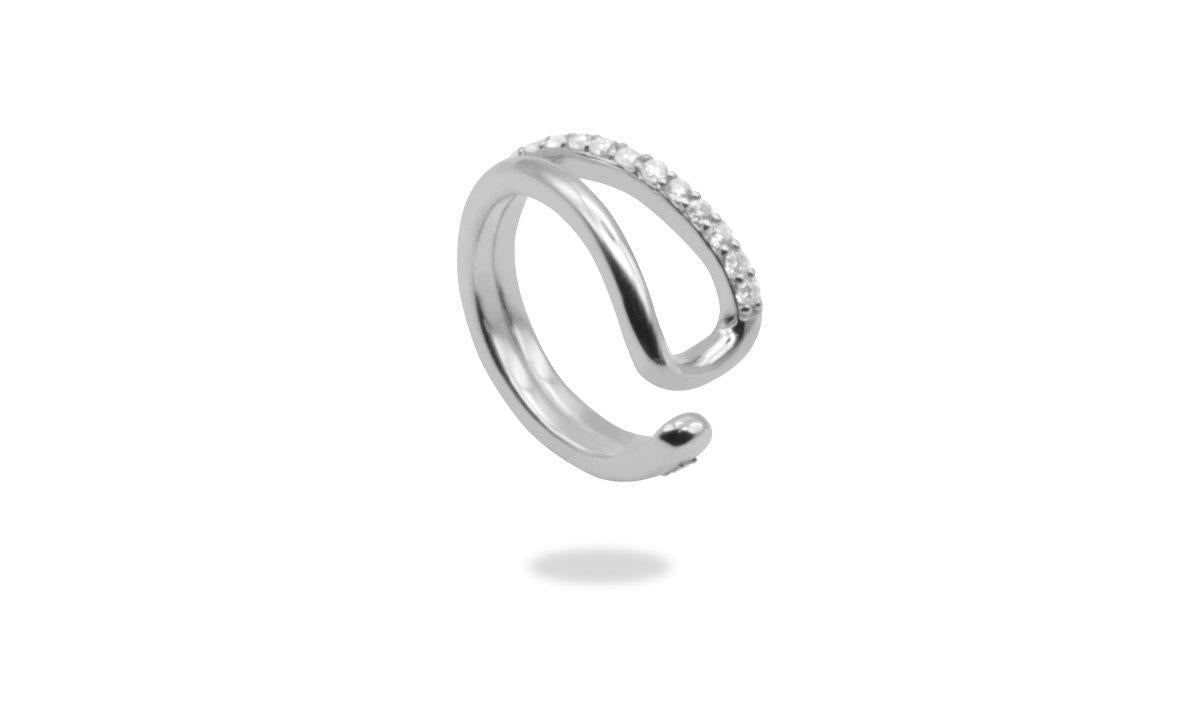 Double recta moissanite ear-cuff.
