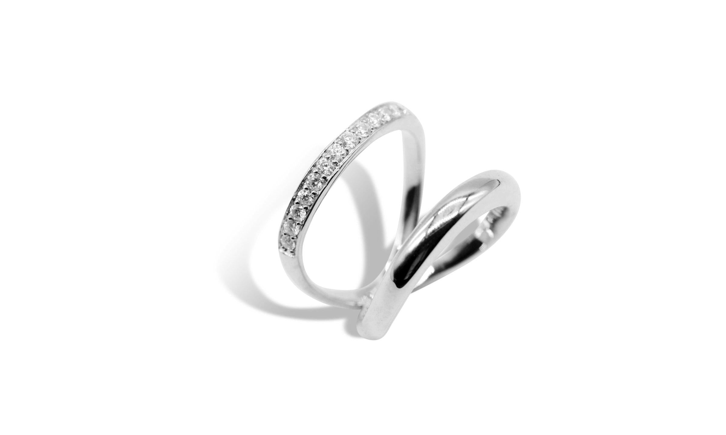 DOUBLE STRING MOISSANITE RING.