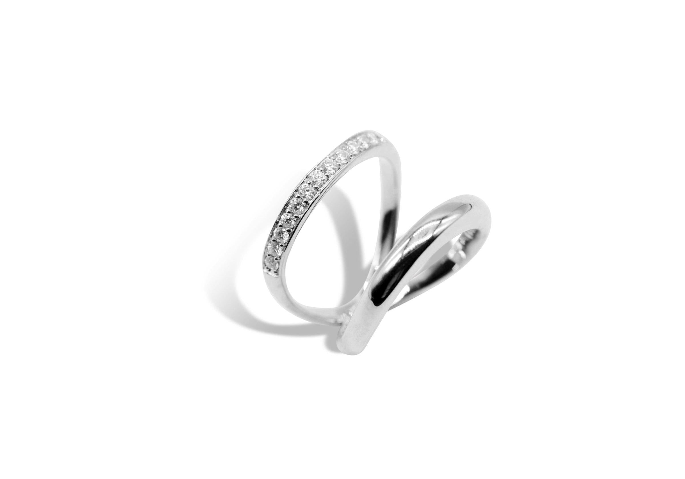DOUBLE STRING MOISSANITE RING.