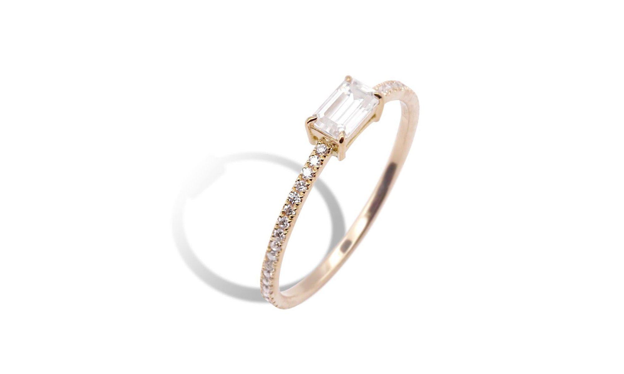 Emerald Moissanite Full Eternity Ring side ver.