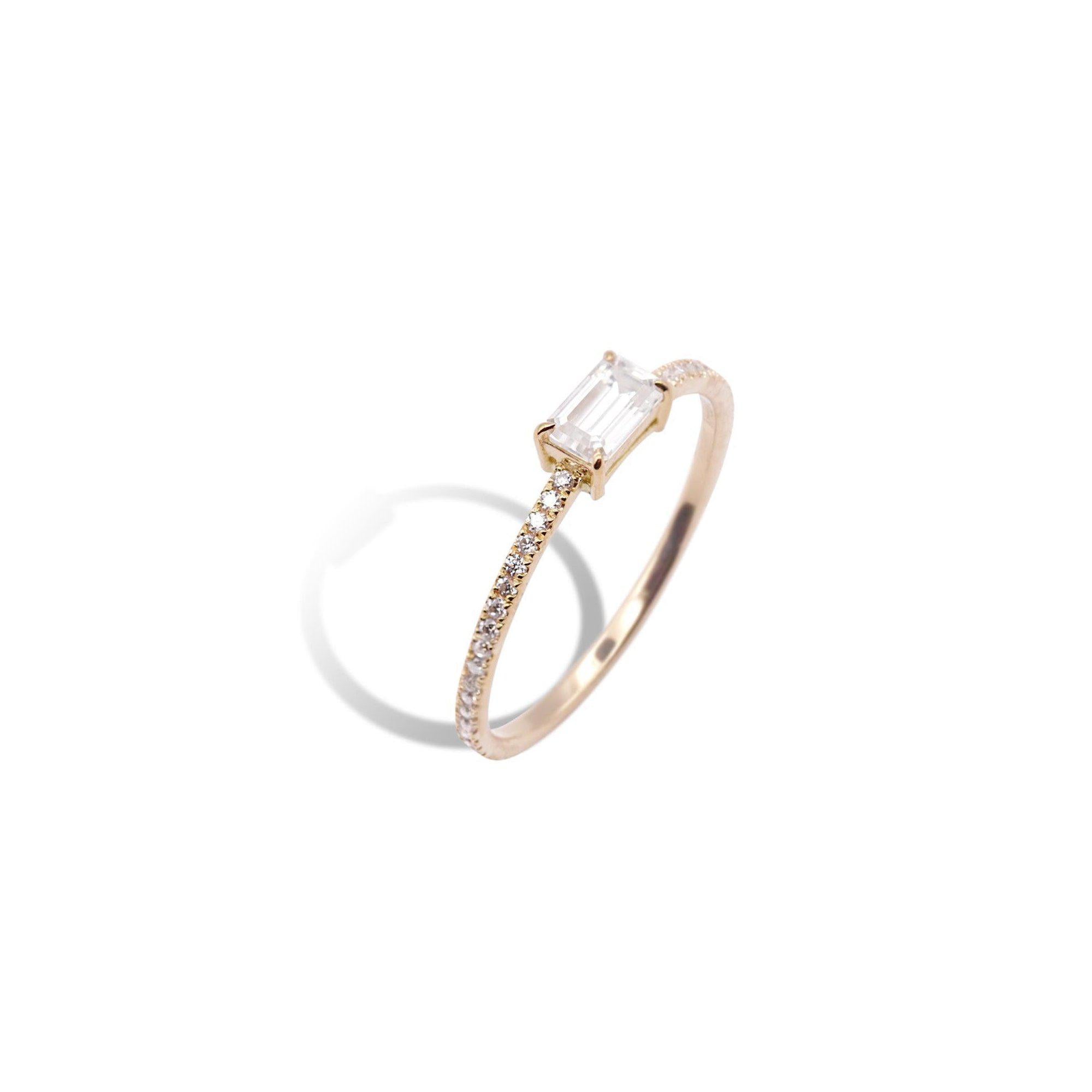 Emerald Moissanite Full Eternity Ring side ver.