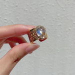 Archaic Mural Moissanite Ring.