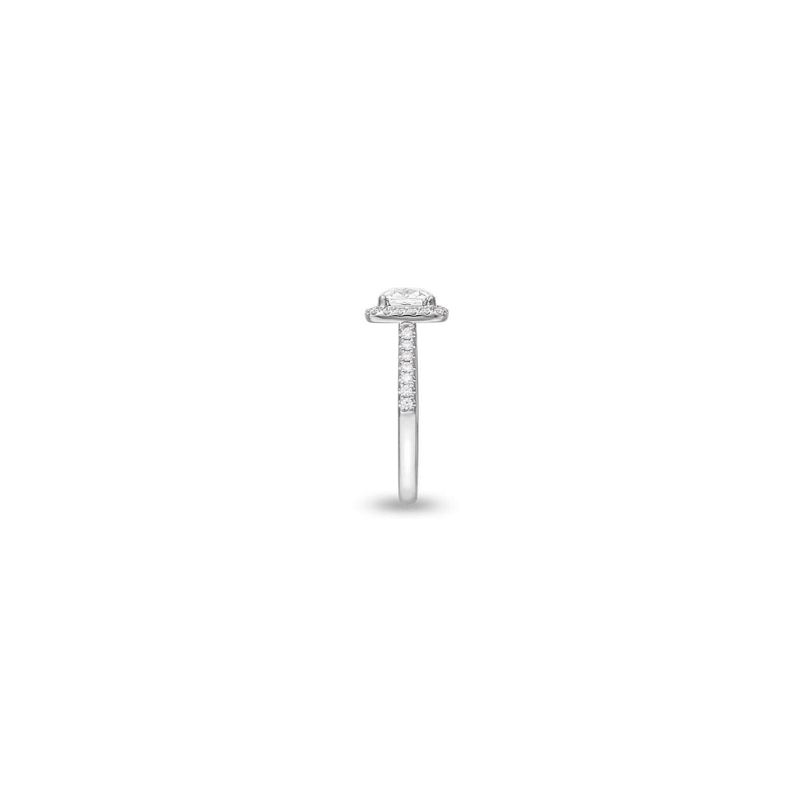 Cushion Cut Single Halo Half Eternity Ring (White Gold) – GYPPHY