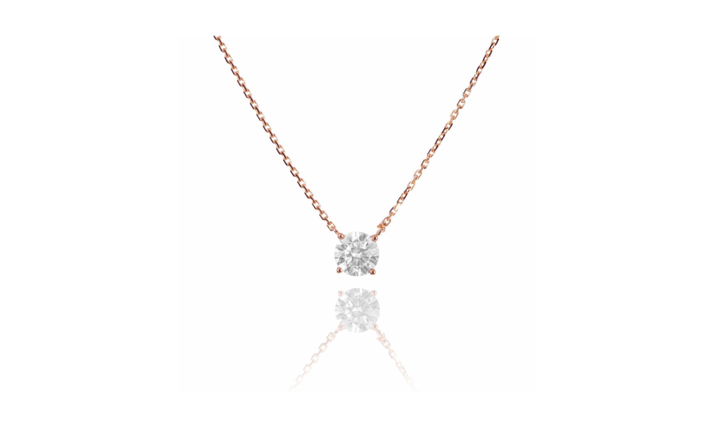 ソリティアモアサナイトネックレス 0.5ct/1ct.