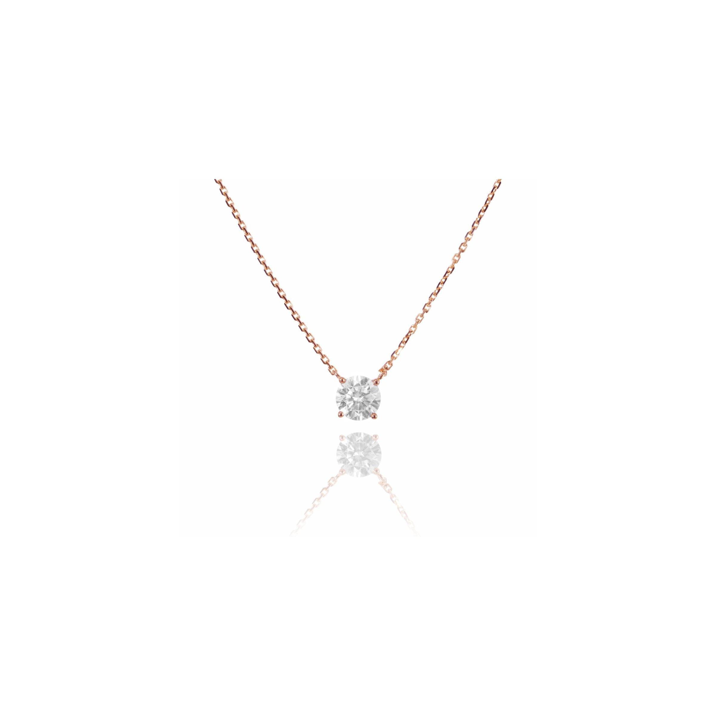 ソリティアモアサナイトネックレス 0.5ct/1ct.