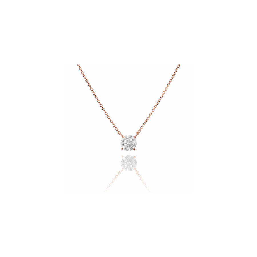 Solitaire Moissanite Necklace 0.5ct/1ct