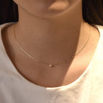 ベゼルモアサナイトネックレス 0.1ct/0.3ct.