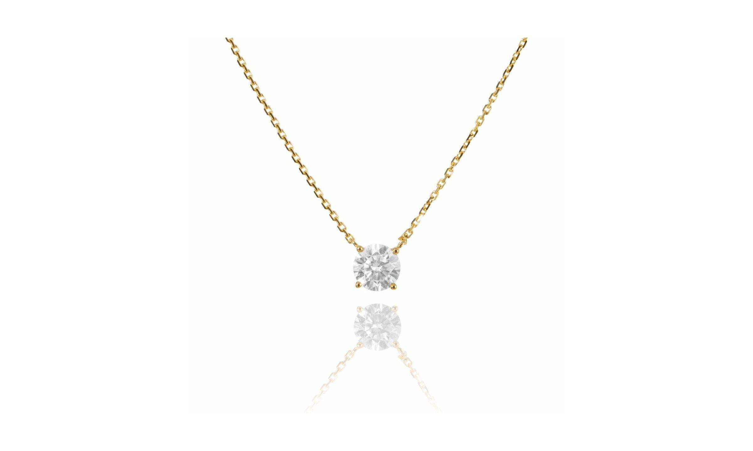 ソリティアモアサナイトネックレス 0.5ct/1ct.