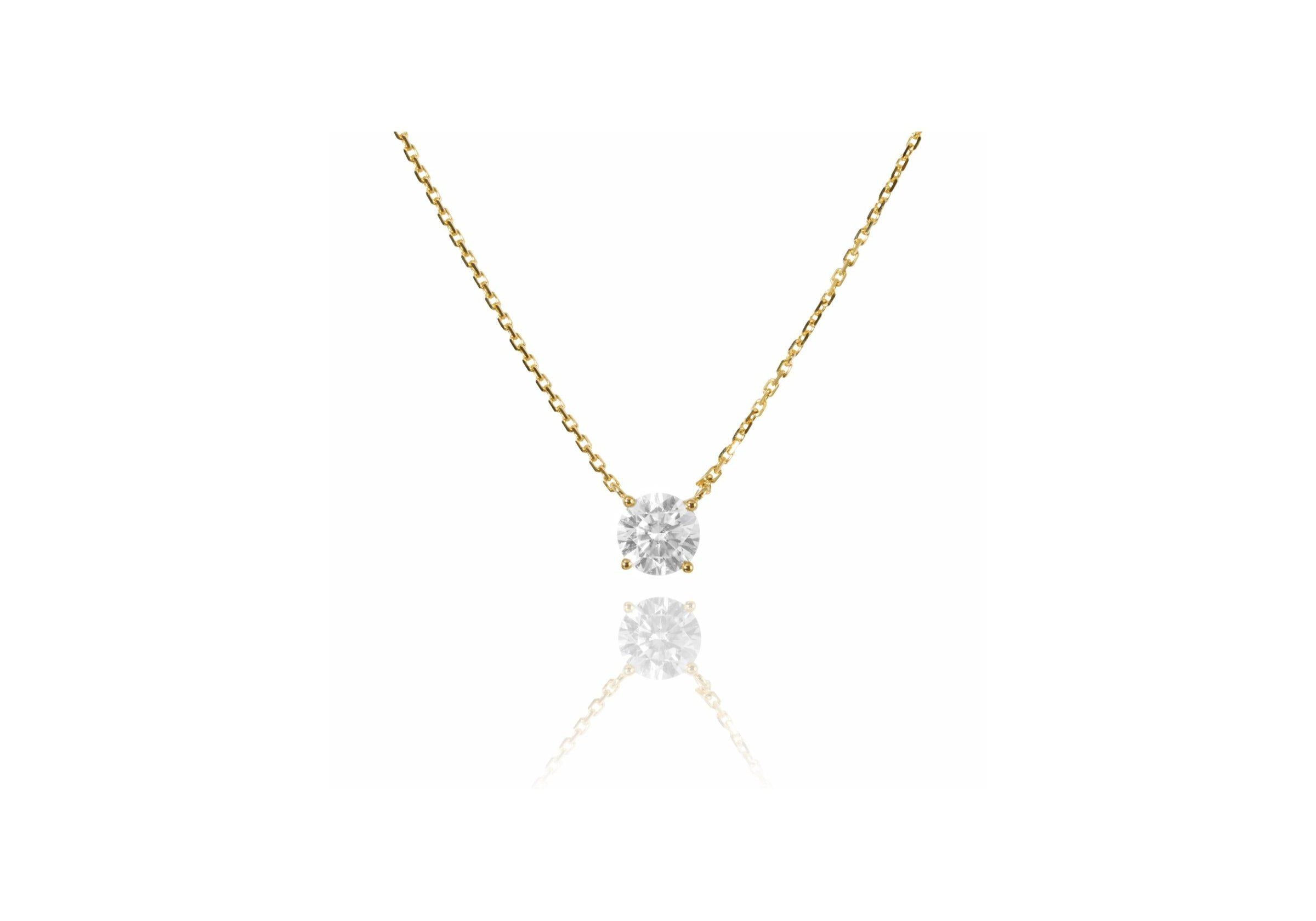 ソリティアモアサナイトネックレス 0.5ct/1ct.
