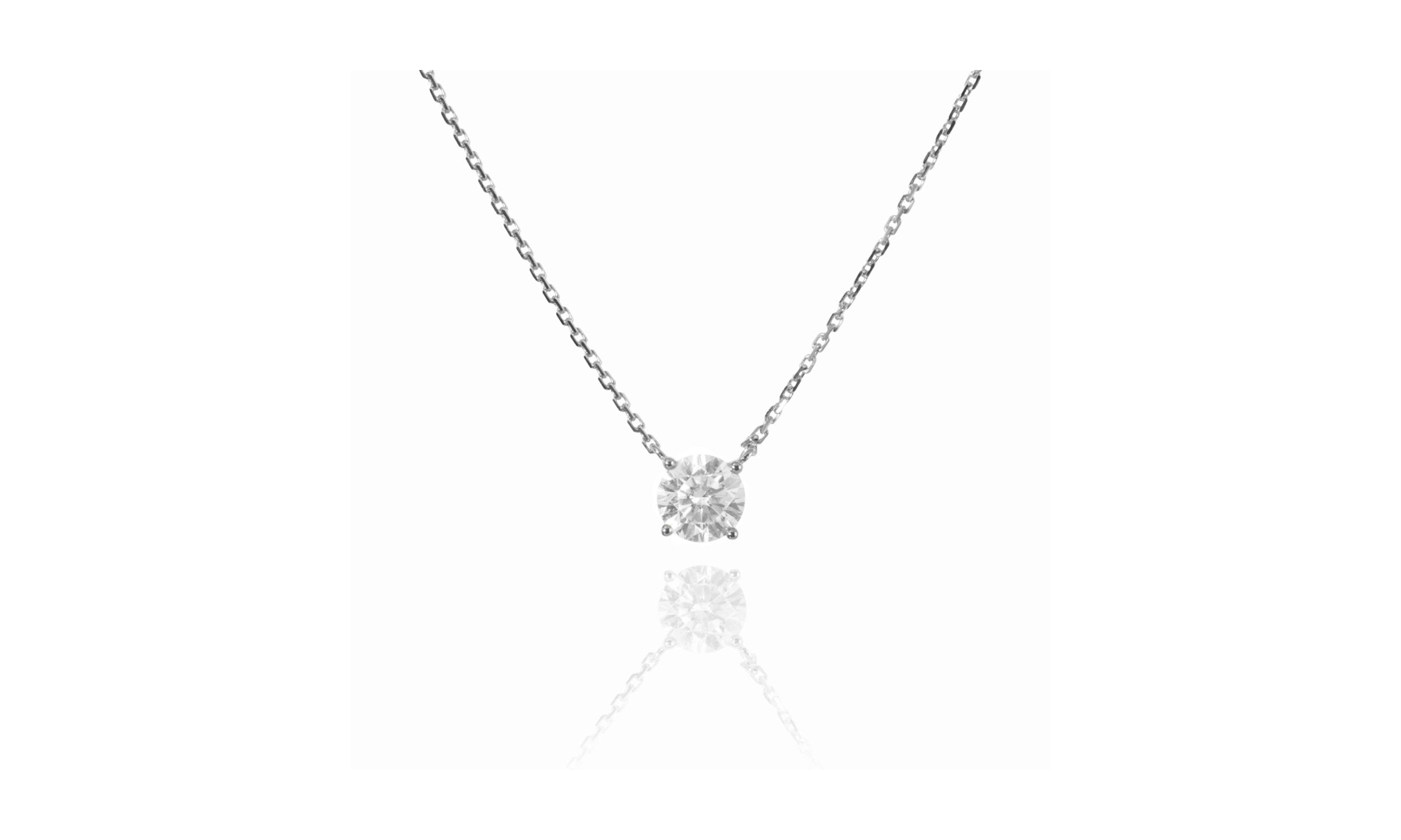 ソリティアモアサナイトネックレス 0.5ct/1ct.