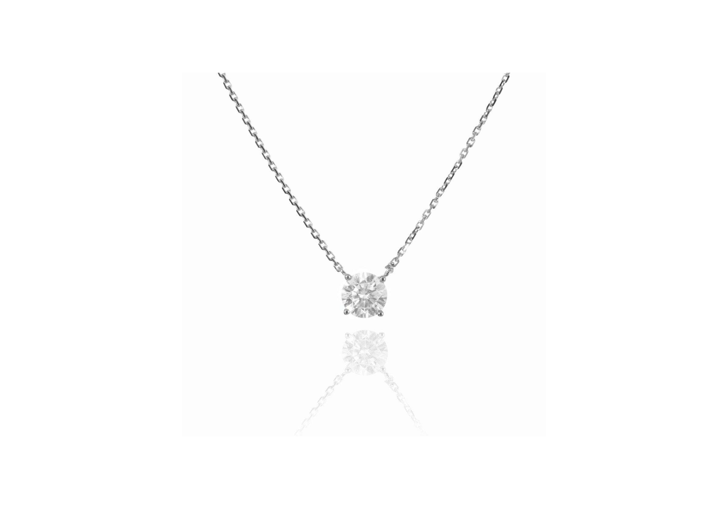 ソリティアモアサナイトネックレス 0.5ct/1ct.