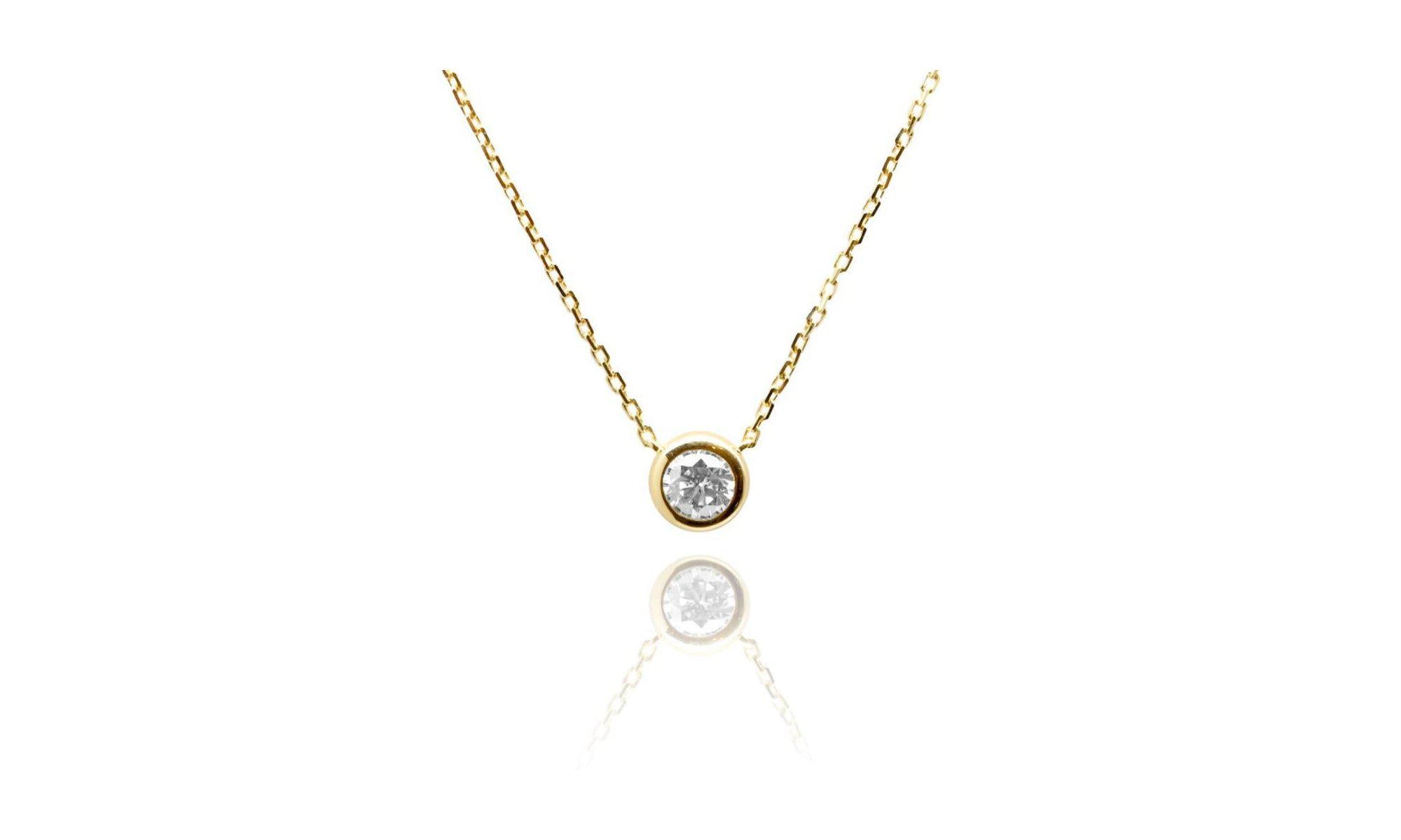 ベゼルモアサナイトネックレス 0.1ct/0.3ct.