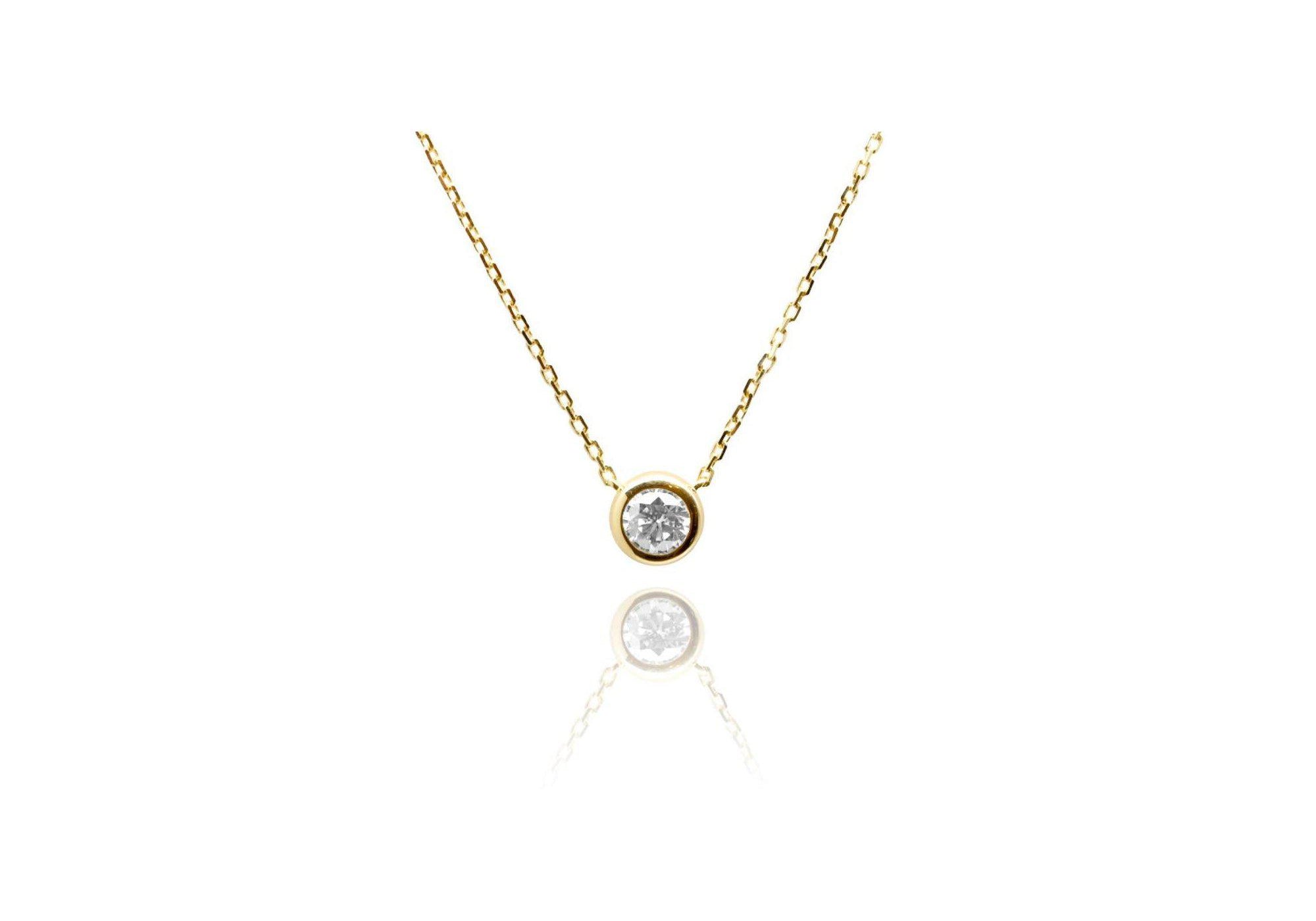 ベゼルモアサナイトネックレス 0.1ct/0.3ct.
