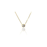 ベゼルモアサナイトネックレス 0.1ct/0.3ct.