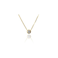 Bezel moissanite necklace 0.1ct/0.3ct