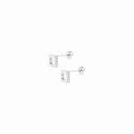 Square hole pop earring.