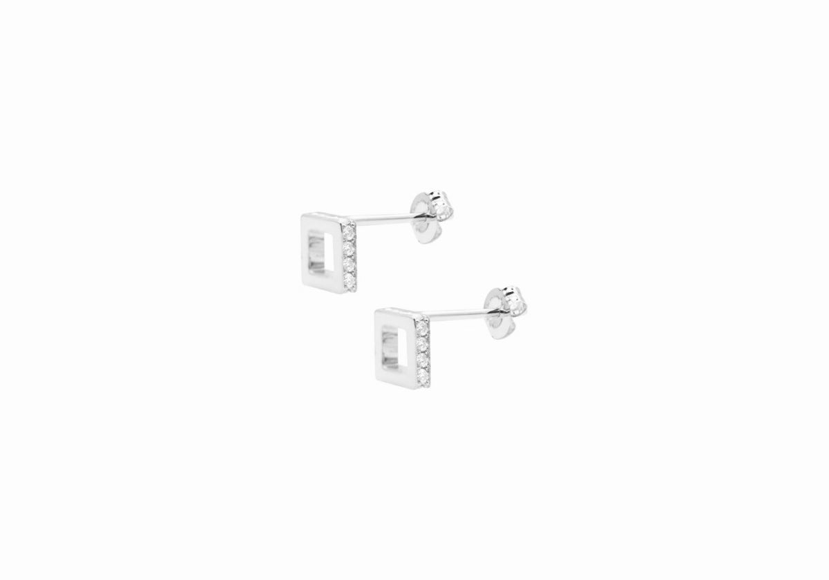 Square hole pop earring.
