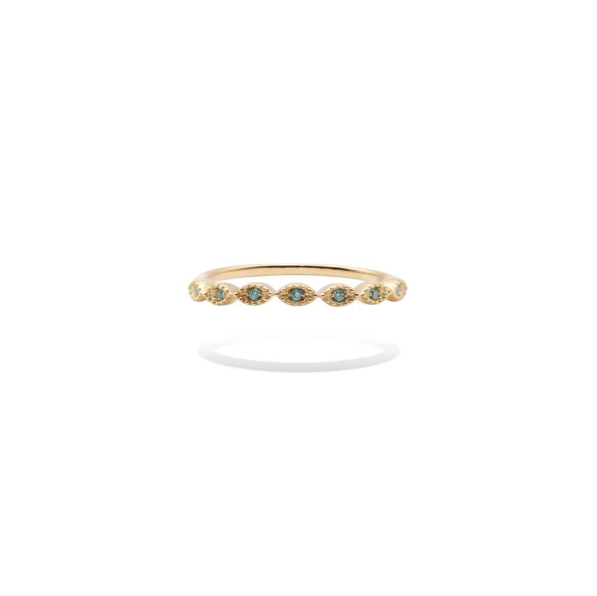 Oculus Ring with Green Moissanite.