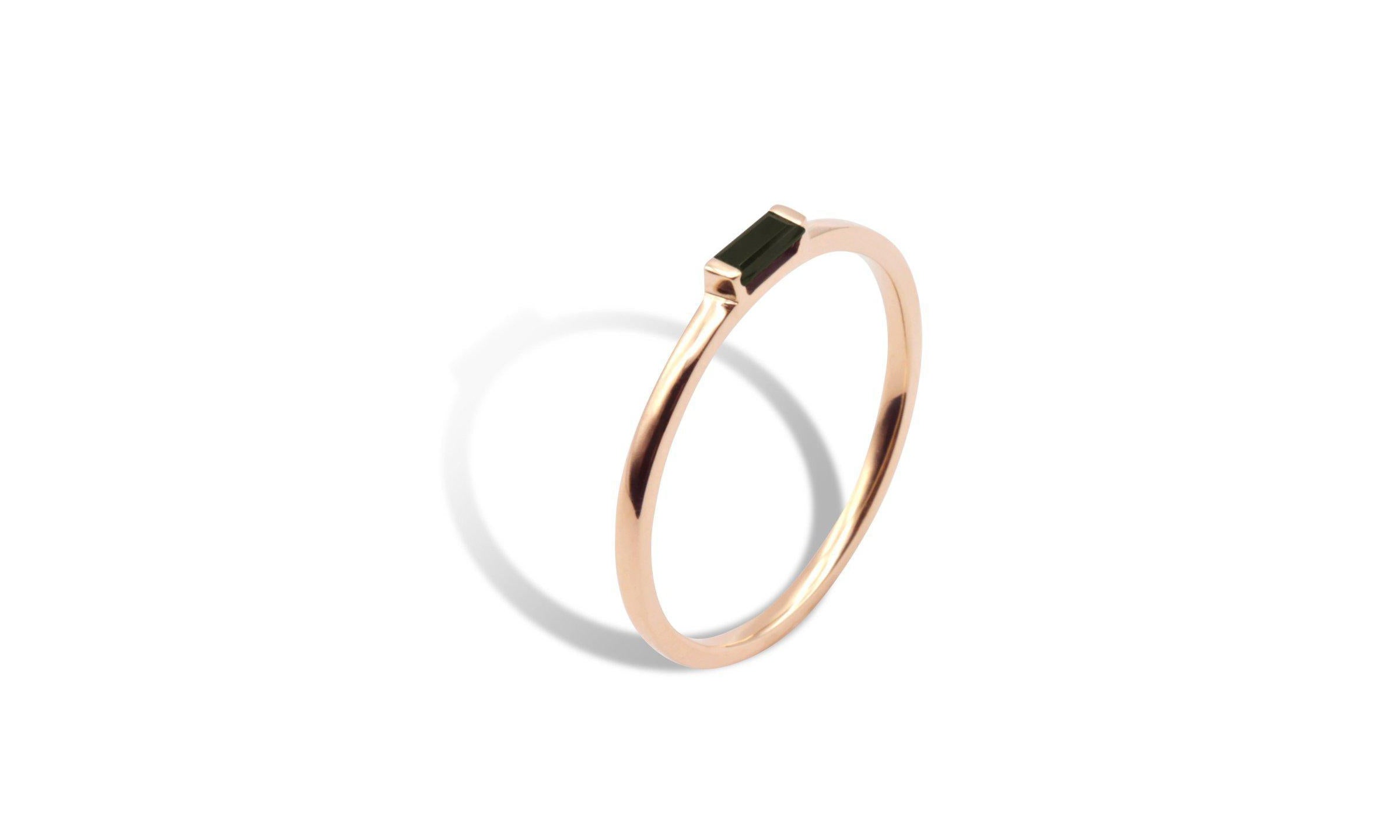 シングルバゲットブラックオニキスリング【Pinky Ring】.