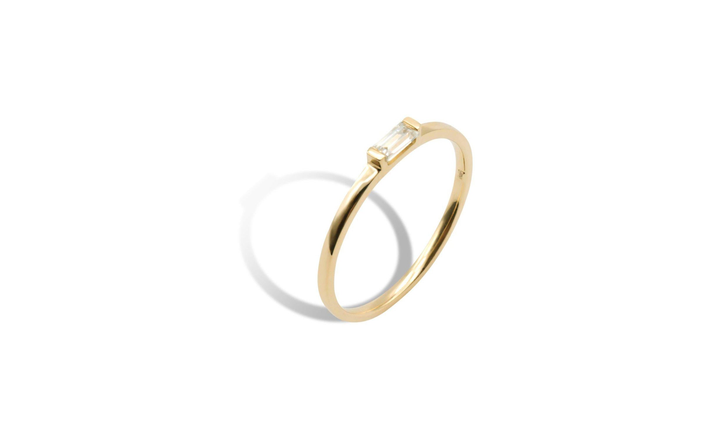 シングルバゲットモアサナイトリング【Pinky Ring】.