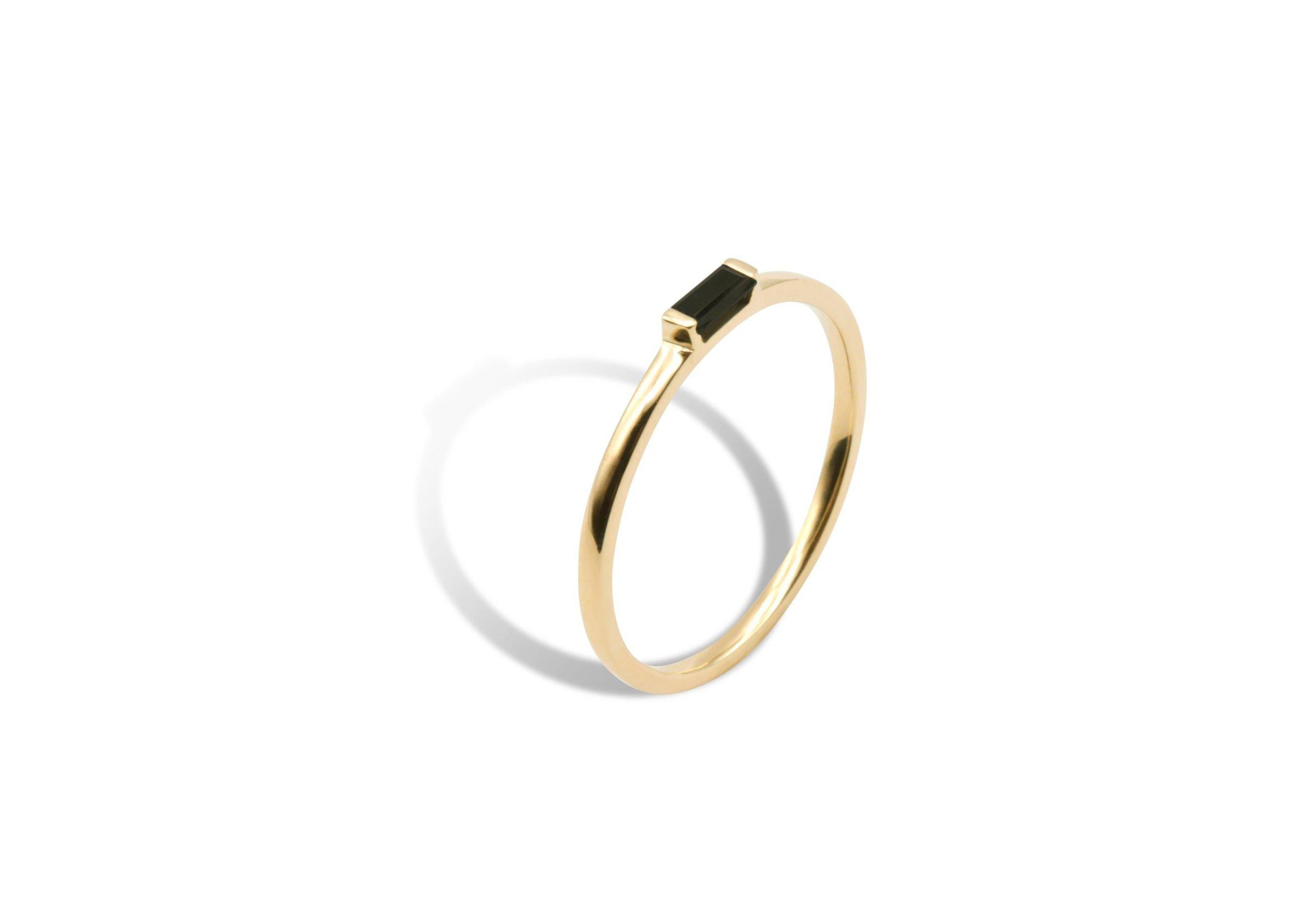 シングルバゲットブラックオニキスリング【Pinky Ring】.