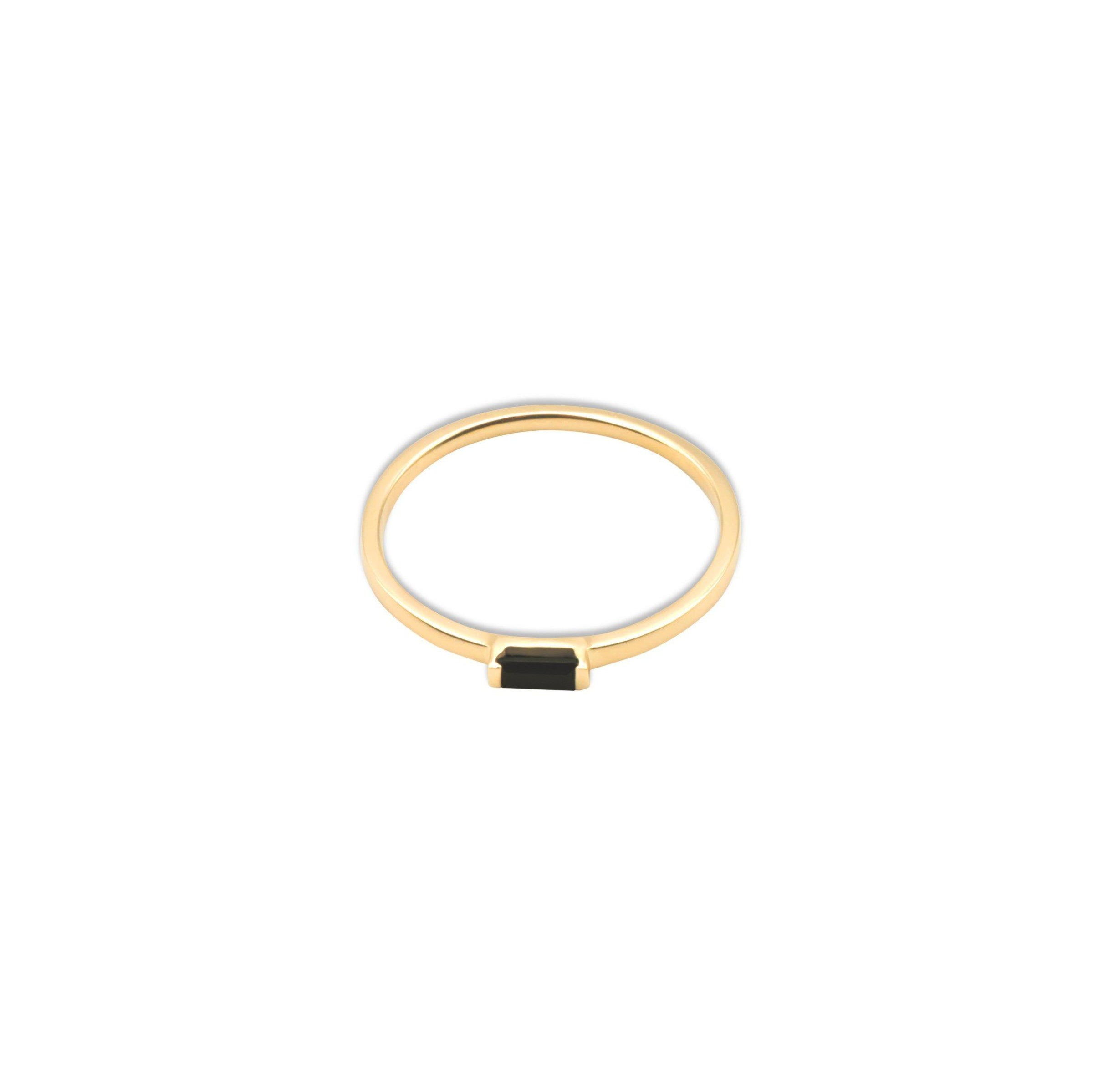 シングルバゲットブラックオニキスリング【Pinky Ring】.