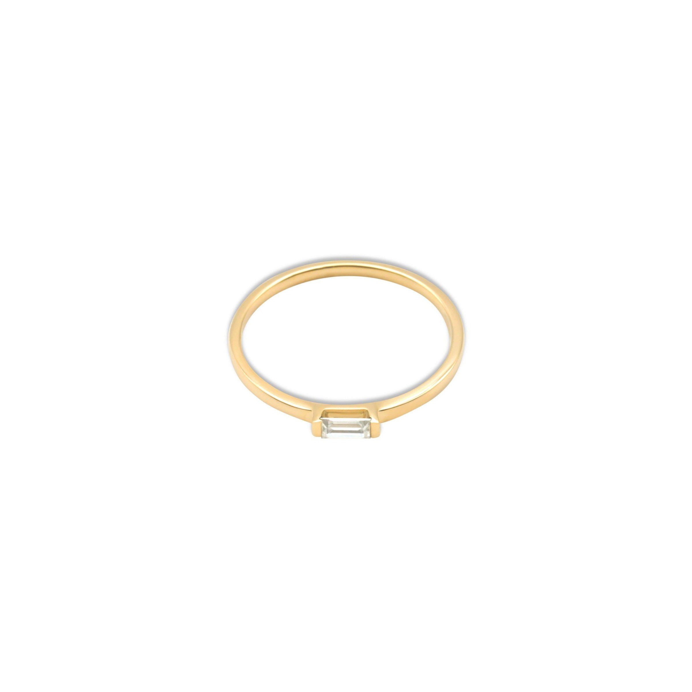 シングルバゲットモアサナイトリング【Pinky Ring】.