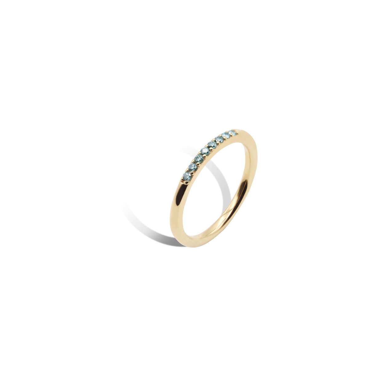 Recta Ring with Green Moissanite.