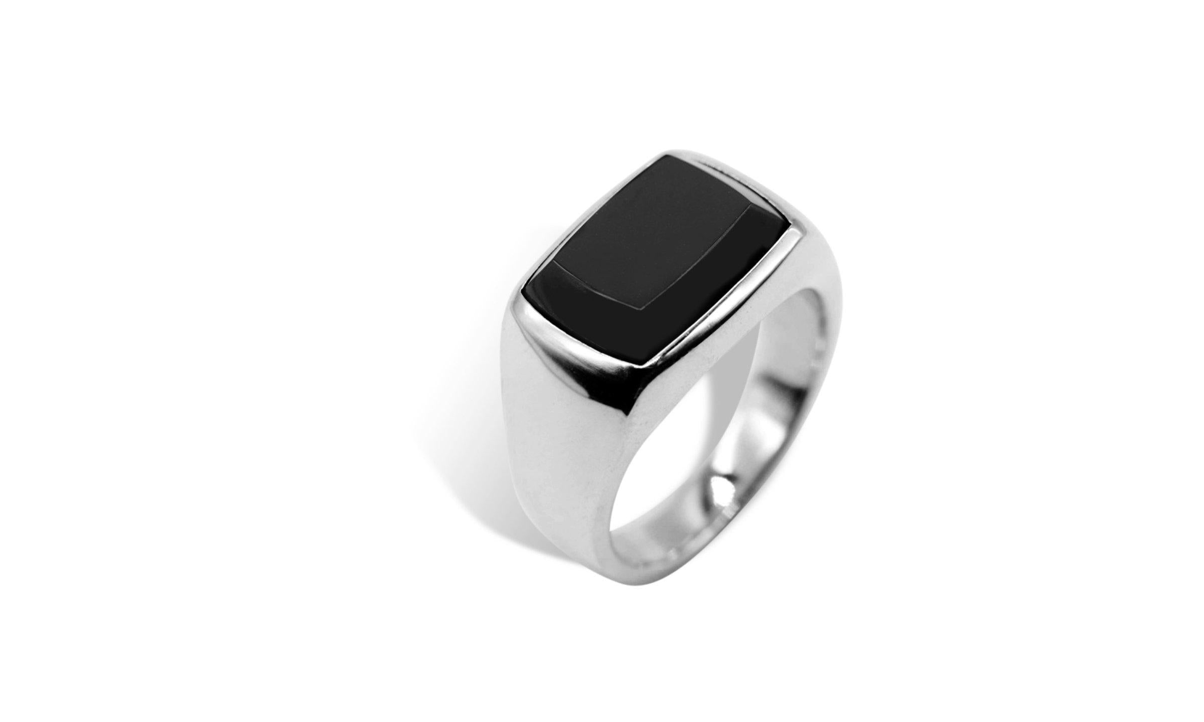 Rectangle Black Onyx Ring.