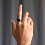 Rectangle Black Onyx Ring.