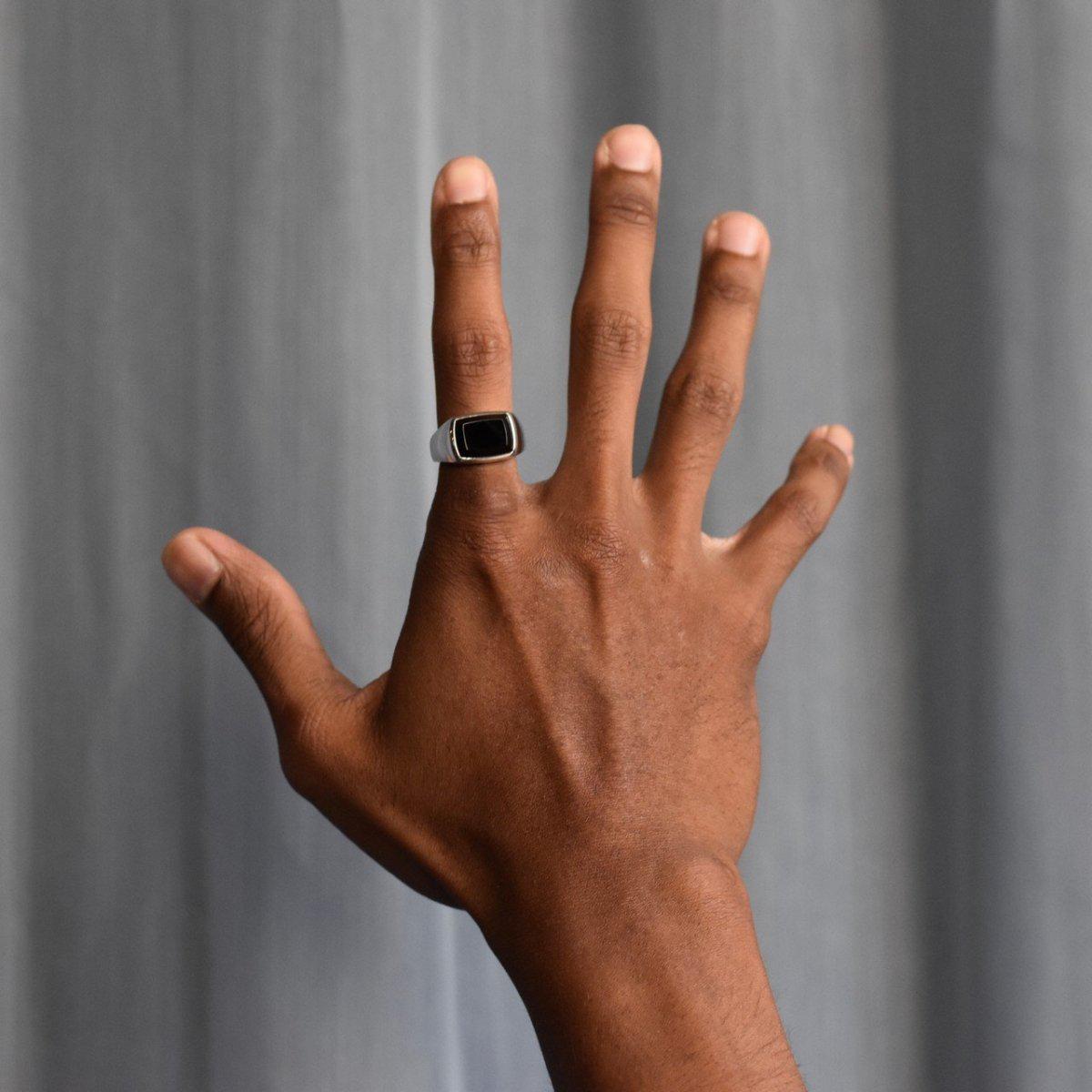 Rectangle Black Onyx Ring.